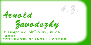 arnold zavodszky business card